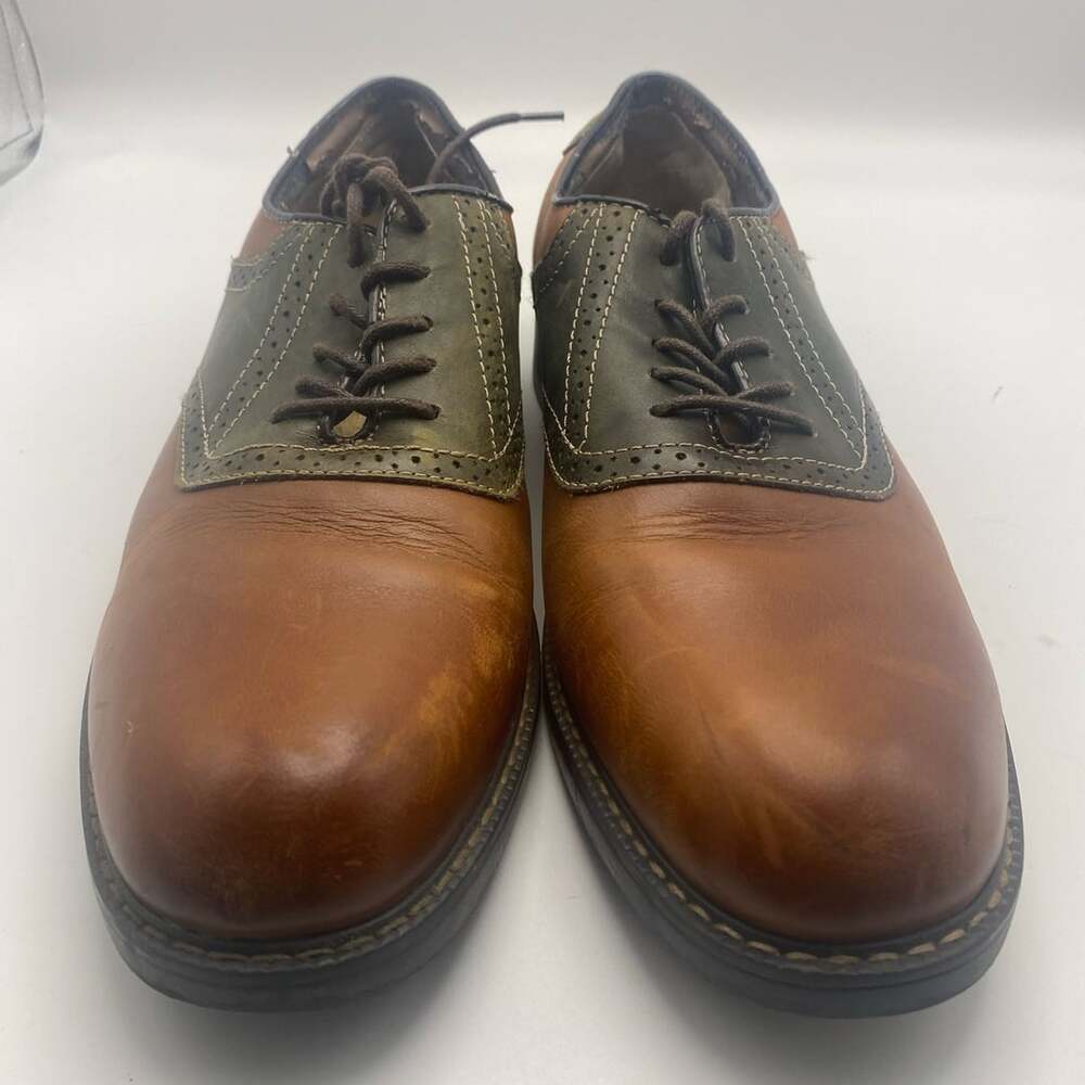 G.H. Bass Drew Saddle Shoe Size 11.5 M Brown Green Leather (GS1015)